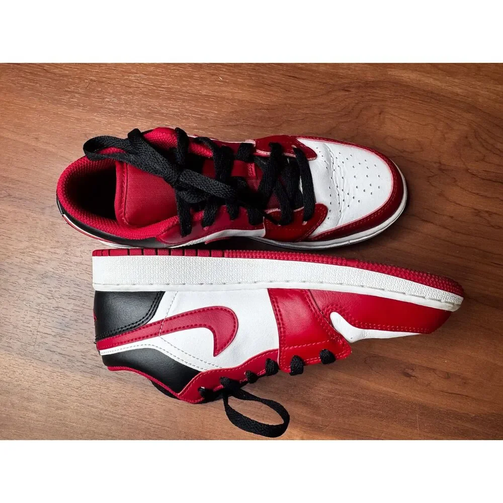 Nike Air Jordan 1 Low Unisex Kids Sneaker Red/White/Black US 5 Y